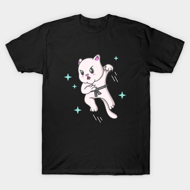 Kawaii Cat Ninja Kitten Fighter Karate T-Shirt by Foxxy Merch